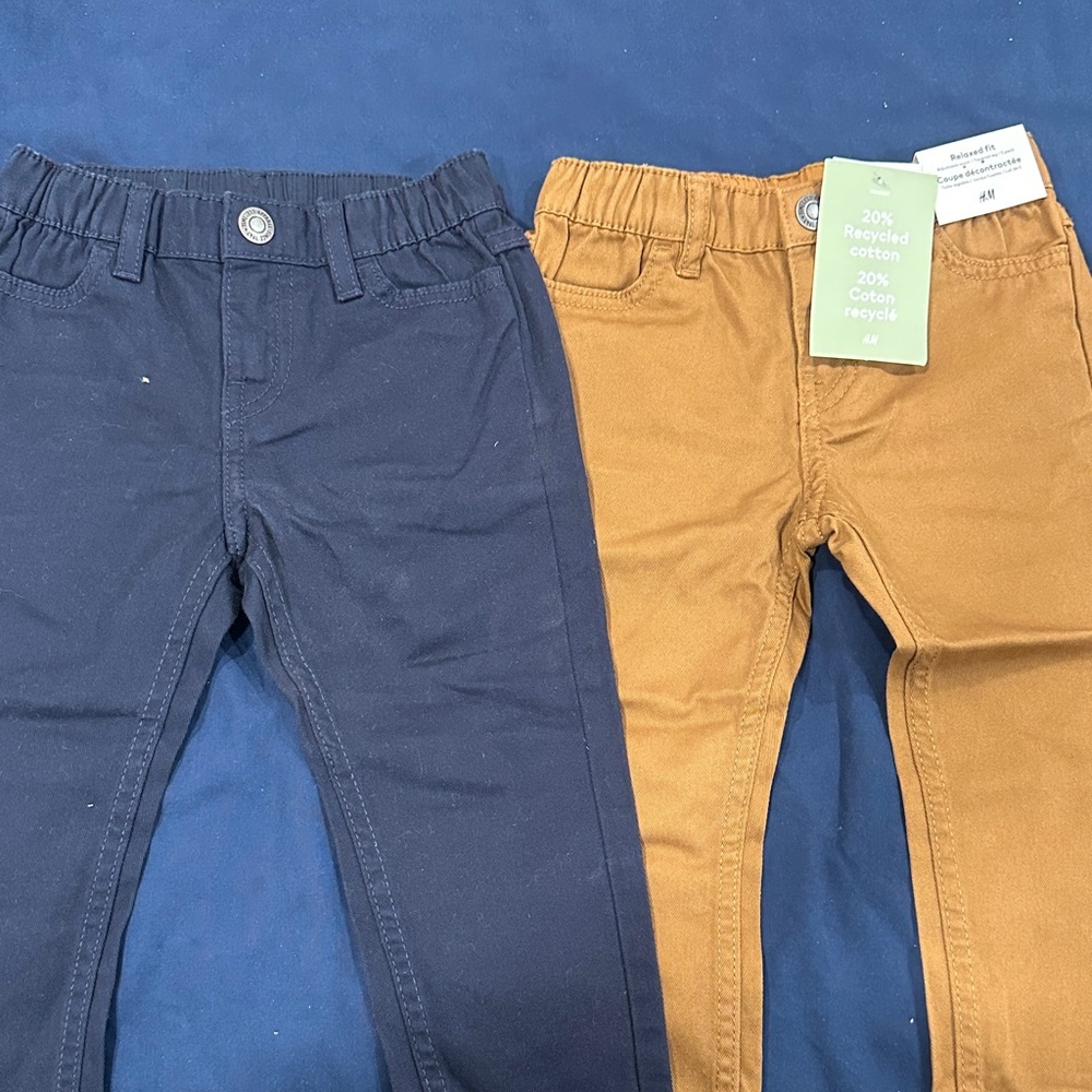 H&M Kids Navy and Brown Pants Set